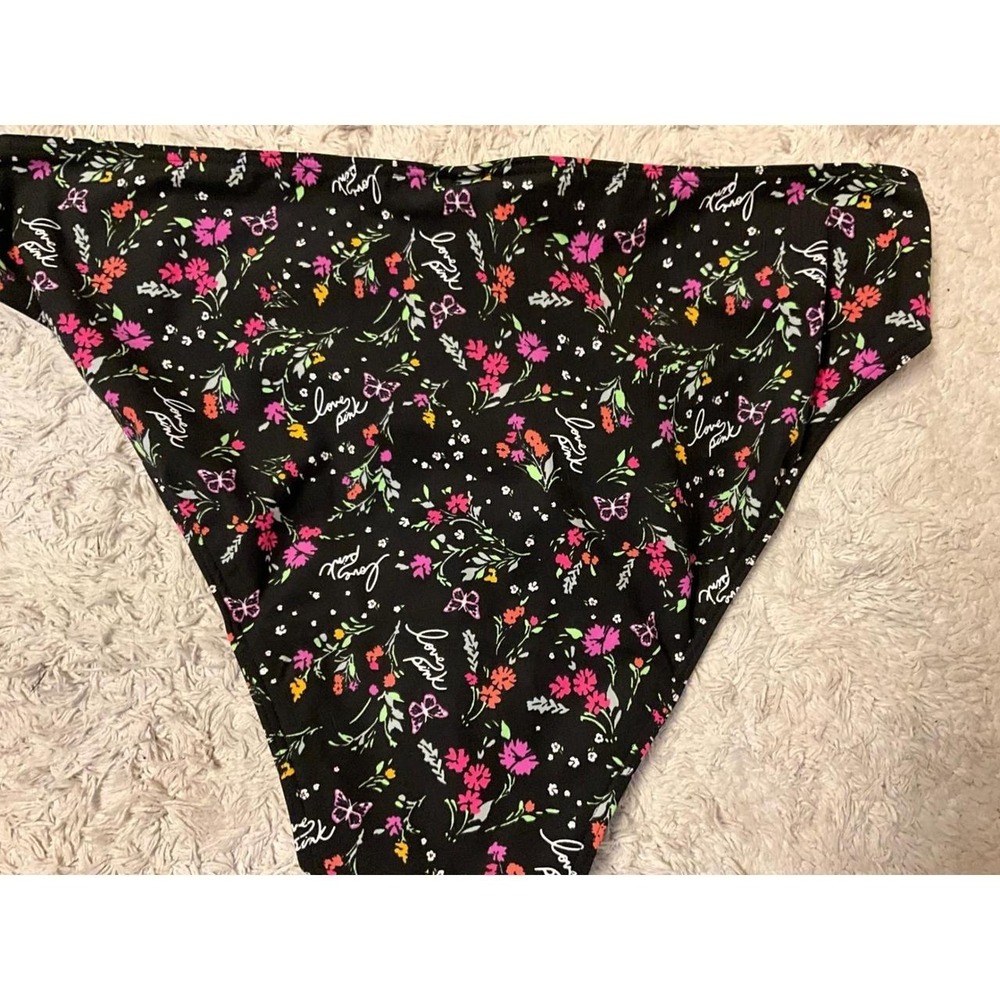 Victoria's Secret NWT PINK Adaptive Magnetic Floral Bikini Panties Black L - Picture 6 of 8